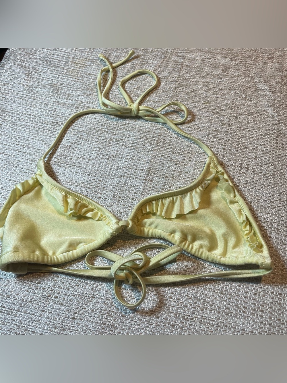 Shani Shemer Yellow Ruffle Halter Bikini Top Size S
: